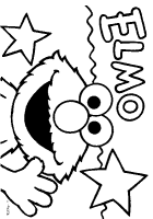 A coloring page of sesame street